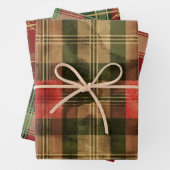 Kariertes Weihnachtsmuster Geschenkpapier Set (Beispiel)