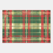 Kariertes Weihnachtsmuster Geschenkpapier Set (Vorderseite 2)
