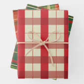 Kariertes Weihnachtsmuster Geschenkpapier Set (Beispiel)