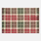 Kariertes Weihnachtsmuster Geschenkpapier Set (Vorderseite 2)