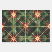 Kariertes Weihnachtsmuster Geschenkpapier Set (Vorderseite)