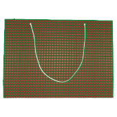 Kariertes Weihnachtsmuster Große Geschenktüte (Rückseite)
