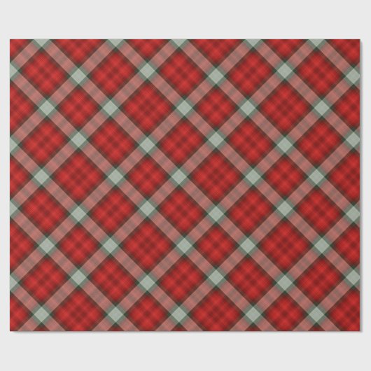 Kariertes Weihnachtsmuster in Rot und Grau Geschenkpapier (Flach)