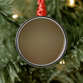 Kariertes Weihnachtsmuster Ornament Aus Metall