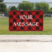 Kariertes Weihnachtsmuster rot und schwarz Banner (Insitu)