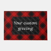 Kariertes Weihnachtsmuster rot und schwarz Fußmatte (Vorderseite)