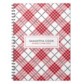 Kariertes, weißes und graues Muster Notizblock (Vorderseite)