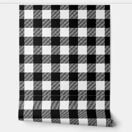 Kariertes Weißes und Schwarzes Buffalo Tapete