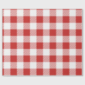 Kariertes White and Red Buffalo Geschenkpapier (Flach)