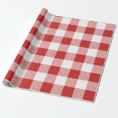 Kariertes White and Red Buffalo Geschenkpapier (Ungerollt)