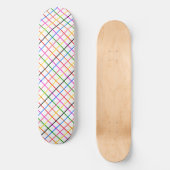 Kariertes Windows-Design mit weißem Hintergrund Skateboard (Vorderseite)
