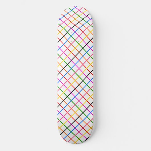 Kariertes Windows-Design mit weißem Hintergrund Skateboard (Vorderseite)
