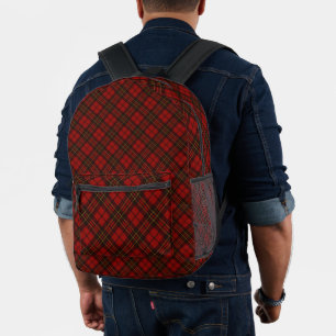 Kariertes Winterelegantes rotes Tartan-Muster Bedruckter Rucksack