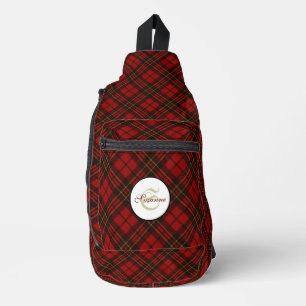 Kariertes Winterelegantes rotes Tartan-Muster Crossbody Bag