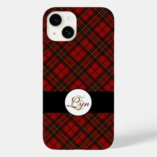 Kariertes Wintermuster Monogram Case-Mate iPhone Hülle (Rückseite)