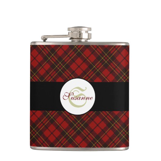 Kariertes Wintermuster Monogram Flachmann (Vorderseite)