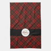 Kariertes Wintermuster Monogram Geschirrtuch (Vertikal)