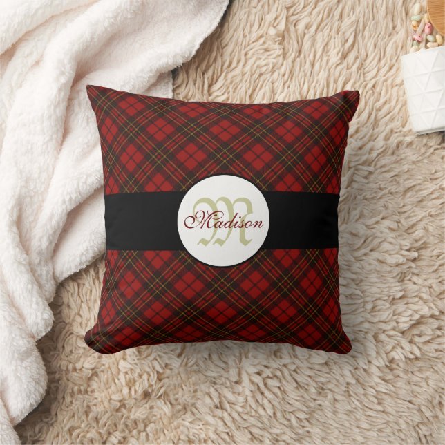 Kariertes Wintermuster Monogram Kissen (Decke)