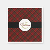 Kariertes Wintermuster Monogram Serviette (Vorderseite)