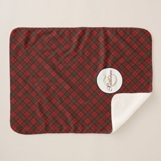 Kariertes Wintermuster Monogram Sherpadecke (Vorderseite (Horizontal))