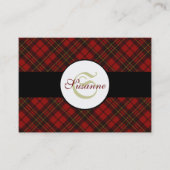 Kariertes Wintermuster Monogram Visitenkarte (Vorderseite)