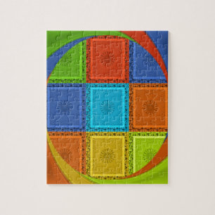 Kariertes Wirbel-Kunstposter Puzzle