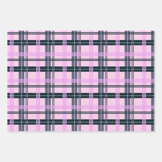 Kariertes Wrapping Paper Flat Sheet (gemischtes Se Geschenkpapier Set (Vorderseite 2)