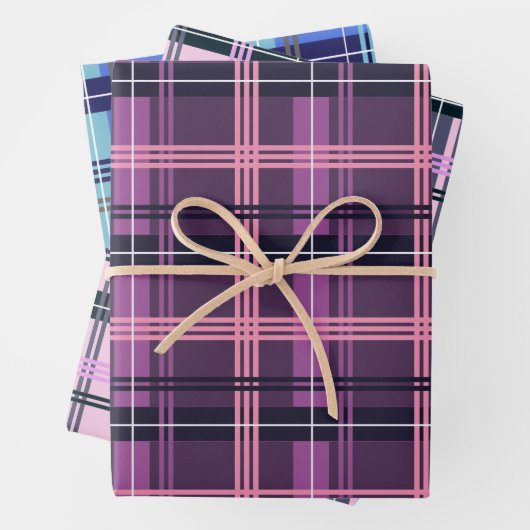 Kariertes Wrapping Paper Flat Sheet (gemischtes Se Geschenkpapier Set (Beispiel)