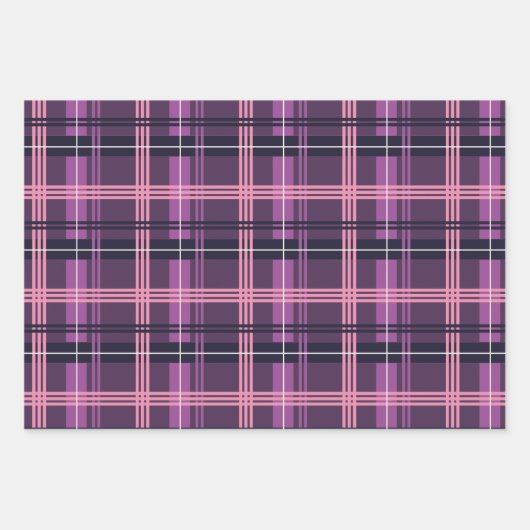 Kariertes Wrapping Paper Flat Sheet (gemischtes Se Geschenkpapier Set (Vorderseite)