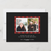 Kariertes zweiseitiges Red Tartan-Foto Feiertagskarte (Rückseite)