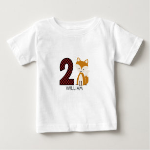 Kariertes zweites Geburtstags-Shirt BabyFox Baby T-shirt