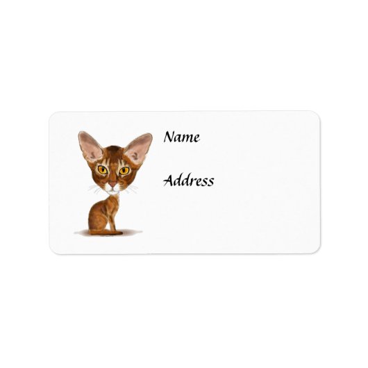 Karikatur Abyssinian Adressaufkleber (Vorne)
