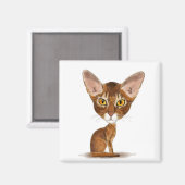 Karikatur Abyssinian Magnet (Vorderseite/Rückseite)