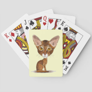 Karikatur Abyssinian Spielkarten