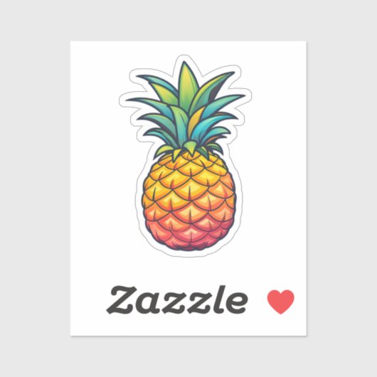 Karikatur-Ananas Aufkleber (Blatt)