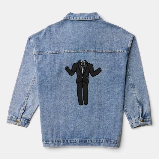 Karikatur Anzug dunkelgrau Jeansjacke (Rückseite)