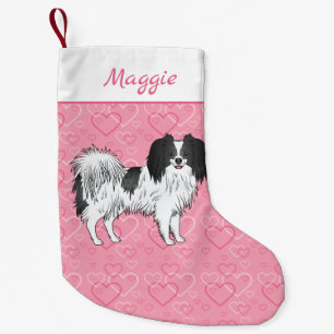 Karikatur aus schwarz und weiß Phalène auf rosa He Kleiner Weihnachtsstrumpf