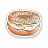 Karikatur-Bagel Aufkleber (Vorderseite)