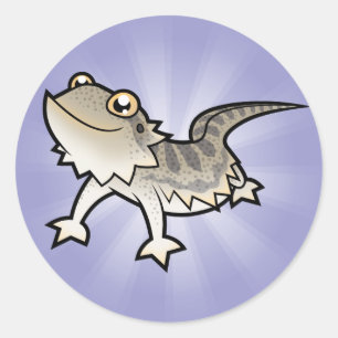 Karikatur Bartagame / Rankin-Drache Runder Aufkleber