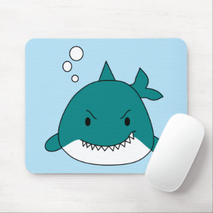 Karikatur Blau-Weißer Hai Mousepad
