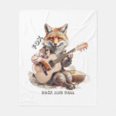 Karikatur Cartoon Animal Fox Musik Fleecedecke (Vorderseite)