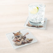 Karikatur Cartoon Animal Fox Musik Glasuntersetzer (Schrägansicht)