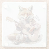 Karikatur Cartoon Animal Fox Musik Glasuntersetzer (Rückseite)
