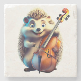 Karikatur, Cartoon, Illustration Eine Musik Steinuntersetzer