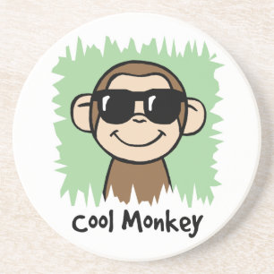 Karikatur Clip Art Cooler Affe mit Sonnenbrille Getränkeuntersetzer