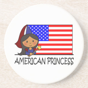 Karikatur Clip Art Süße amerikanische Prinzessin F Getränkeuntersetzer