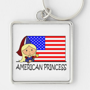 Karikatur Clip Art Süße amerikanische Prinzessinne Schlüsselanhänger
