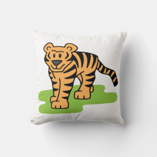 Karikatur-Clipart Bengal-Tiger Großkatze mit Strei Kissen