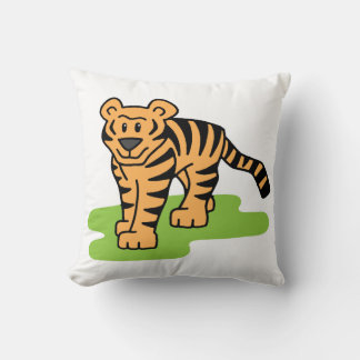 Karikatur-Clipart Bengal-Tiger Großkatze mit Strei Kissen