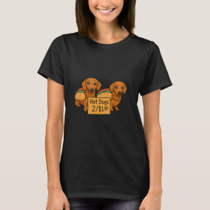 Karikatur-Dachshunde als Hot Dogs T-Shirt